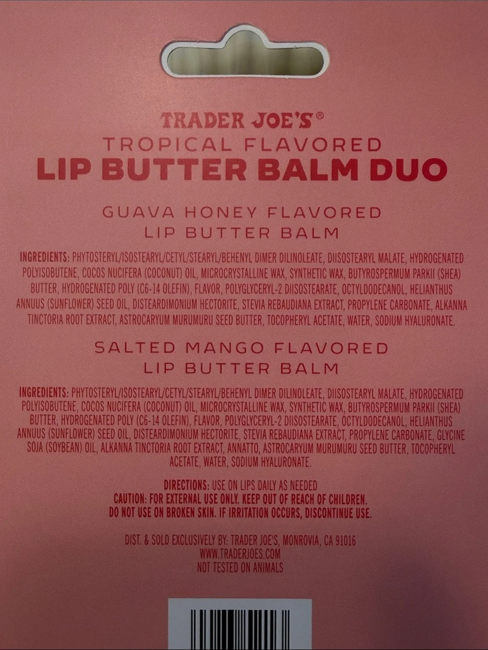 NIB Trader Joe’s Tropical Flavored Lip Butter Balm Duo